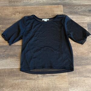American Eagle Outfitters Black Short Sleeve Mesh Tee